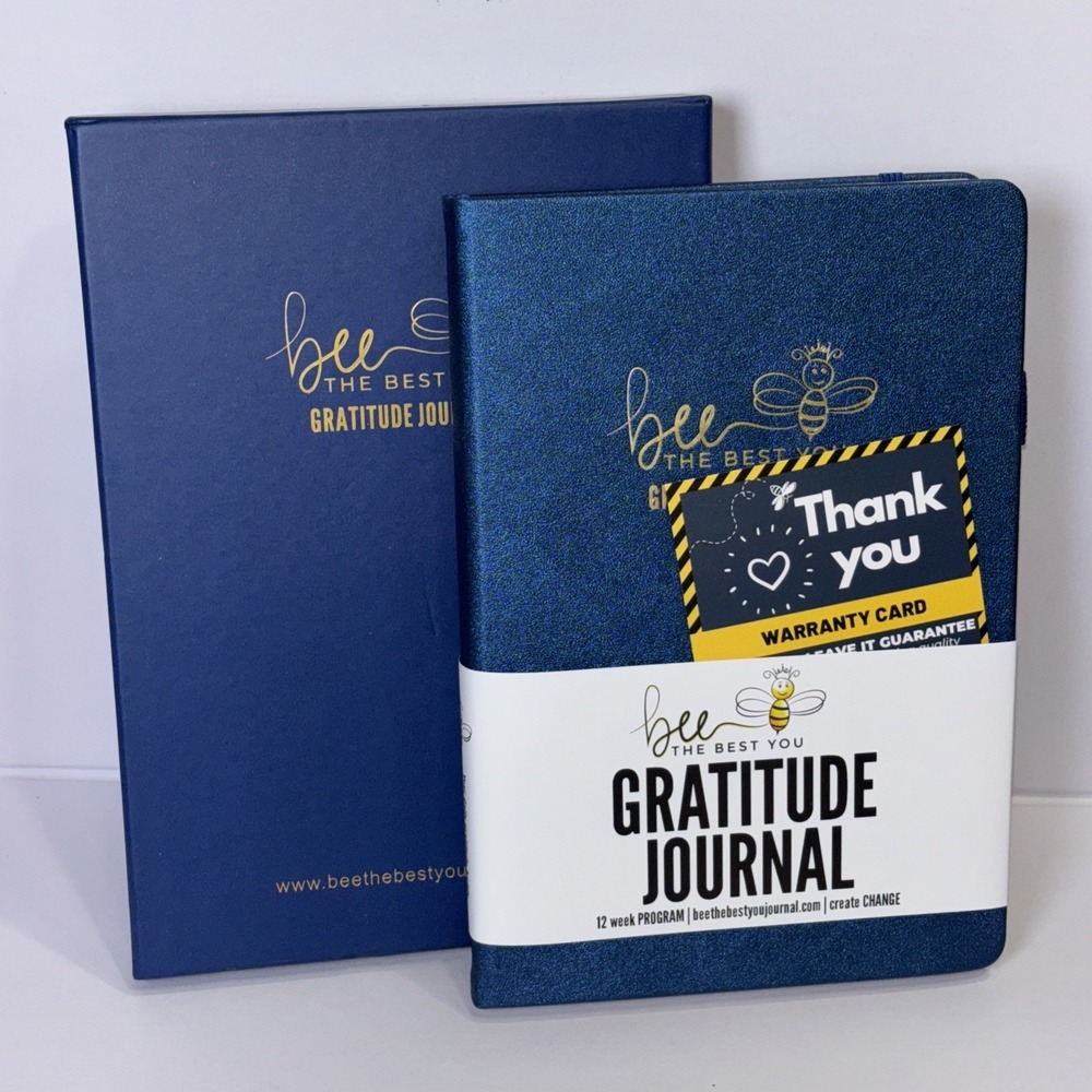 Bee The Best Gratitude Journal Faux Leather Cover Pen-Loop elastic Closure NEW